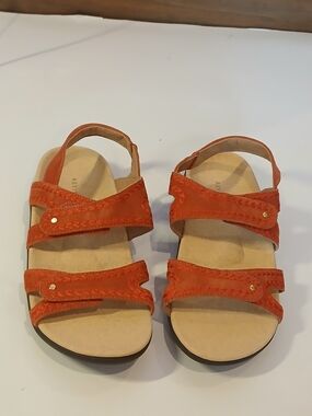 REVITALIGN Orange Braided Strap Women's Sandals